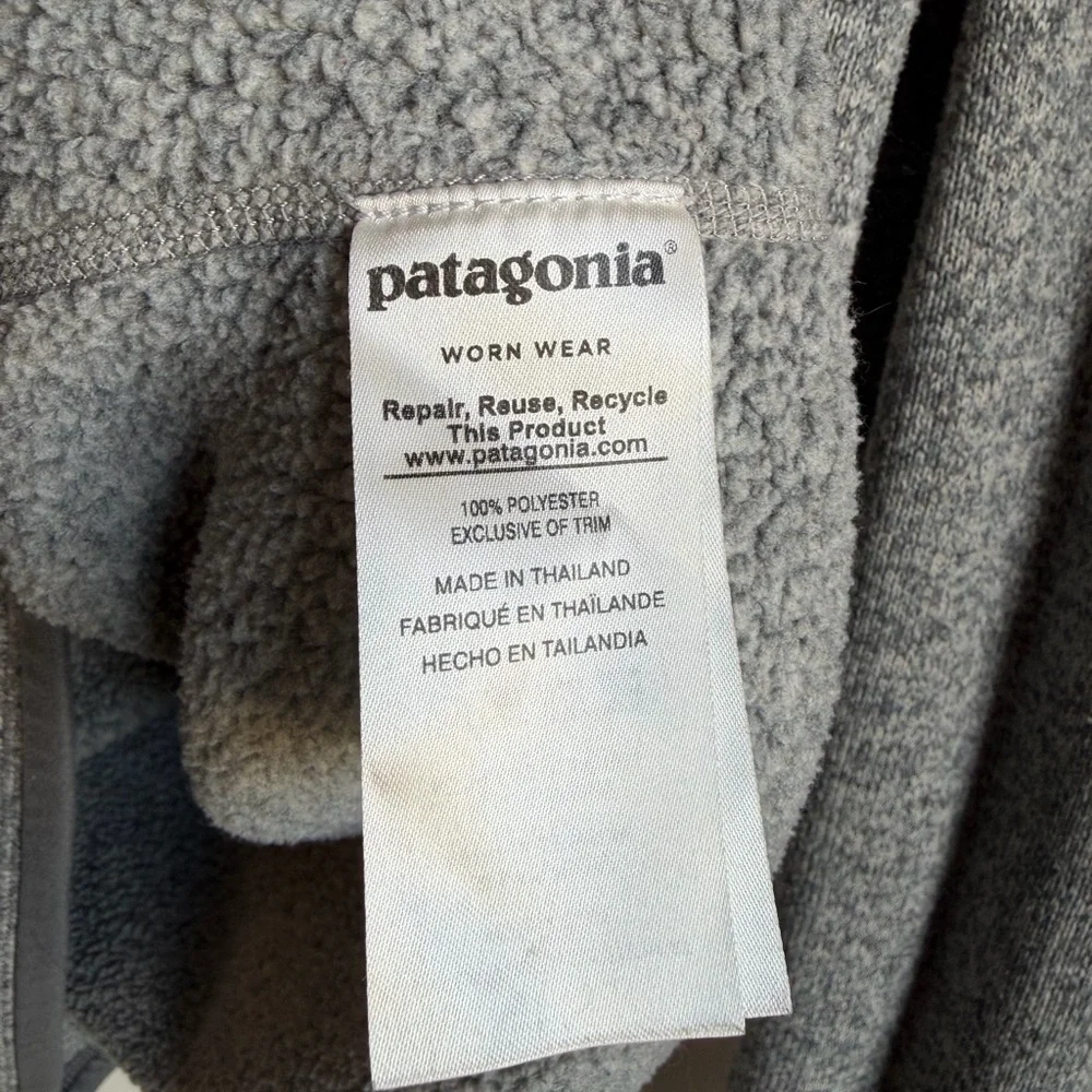 Patagonia Men’s Better Sweater 1/4 Zip Pull-Over Fleece Gray Sweatshirt - Picture 8 of 9